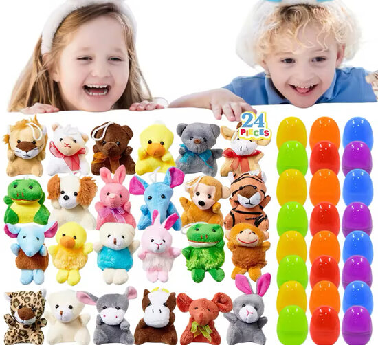 Universalūs Velykiniai kiaušiniai su pliušiniu žaislu 