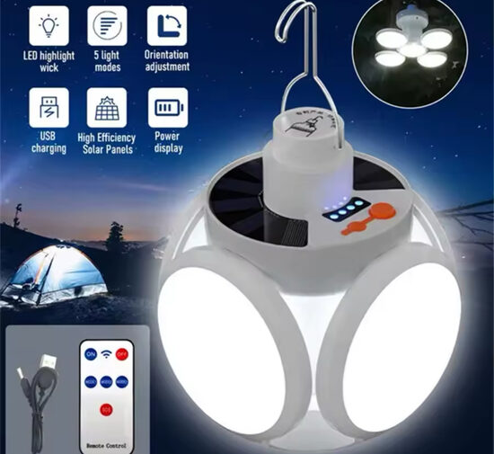  Universalus LED Žibintas su Saulės Baterija 2 Vnt.