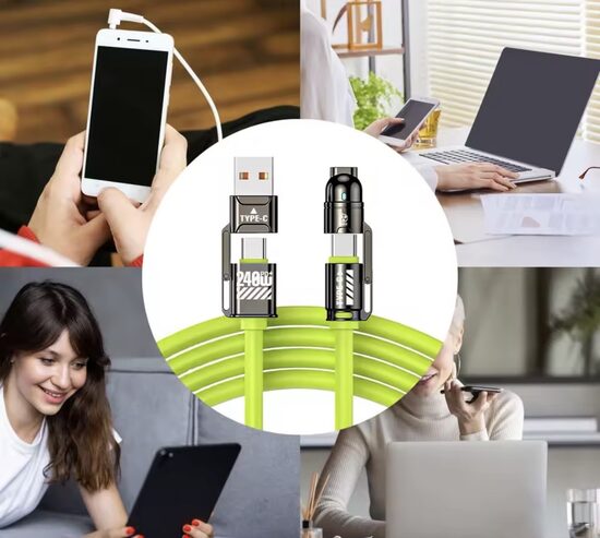 Universalus Šviečiantis USB Įkrovimo Laidas 